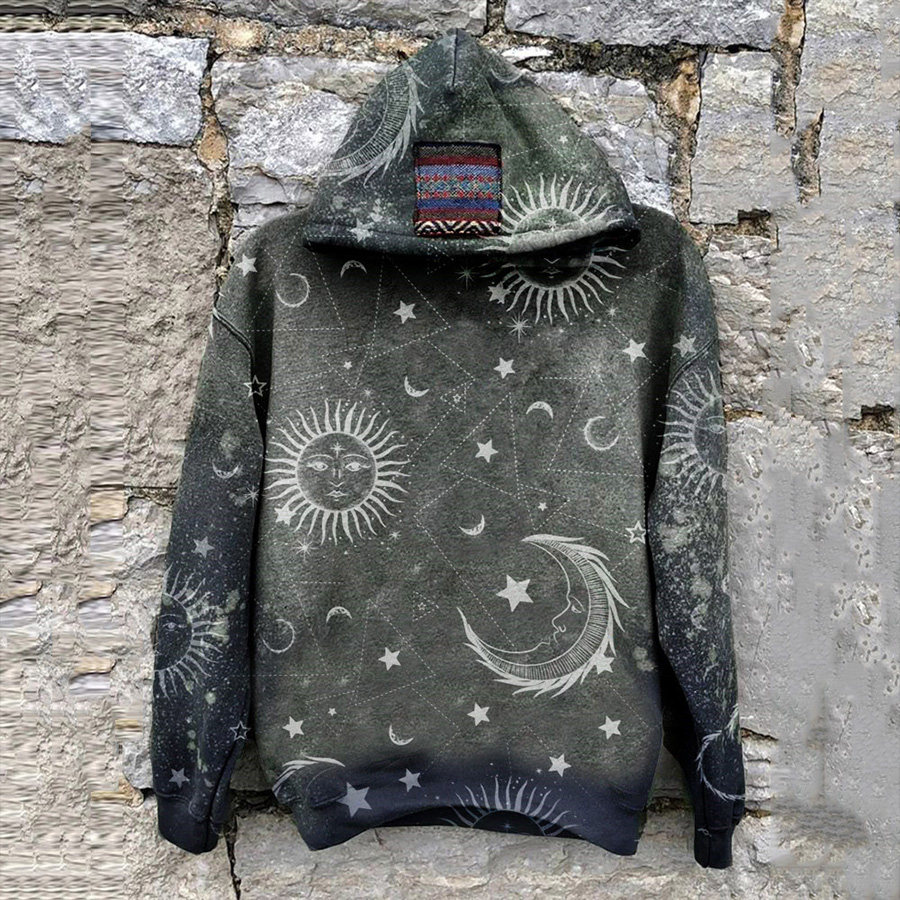 

Sun Moon Print Hoodie