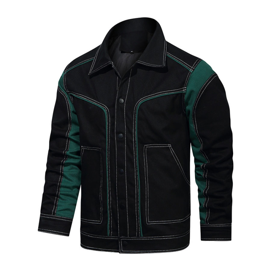 

Men's Casual Loose Washed Cotton Stitching Jacket