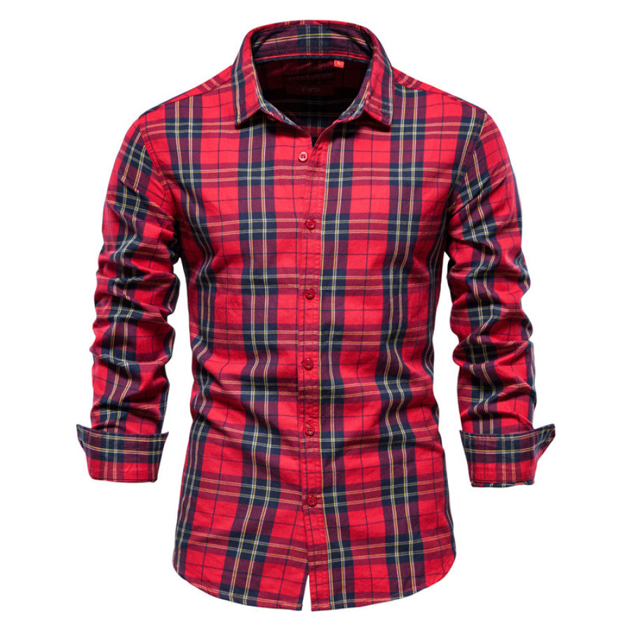 

Men's Retro Casual Classic Plaid Shirt