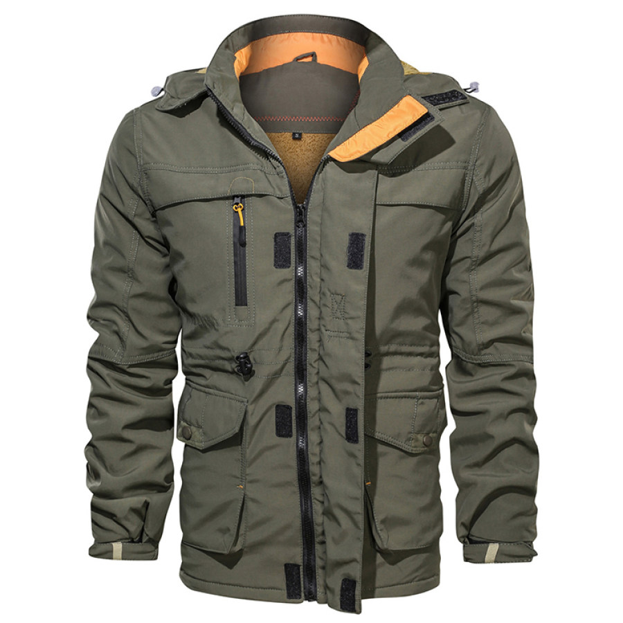 

Men's Outdoor Casual Fleece Mid-length Tactical Jacket