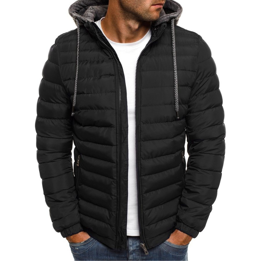 

Men's Casual Loose Solid Color Warm Thicken Hooded Coat