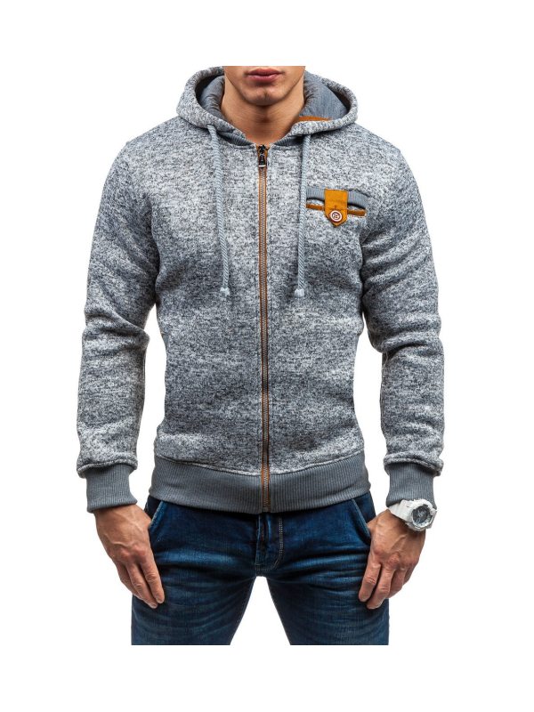 Men's Casual Warm Fleece Hooded Jacket