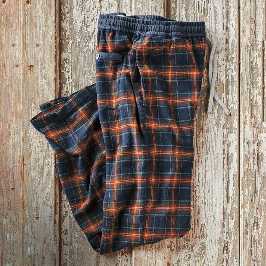 

Men's Casual And Comfortable Classic Check Straight-leg Pants