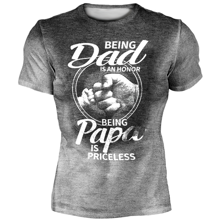 

Being Dad Is An Honor Men's Sports Casual Short Sleeve T-Shirt