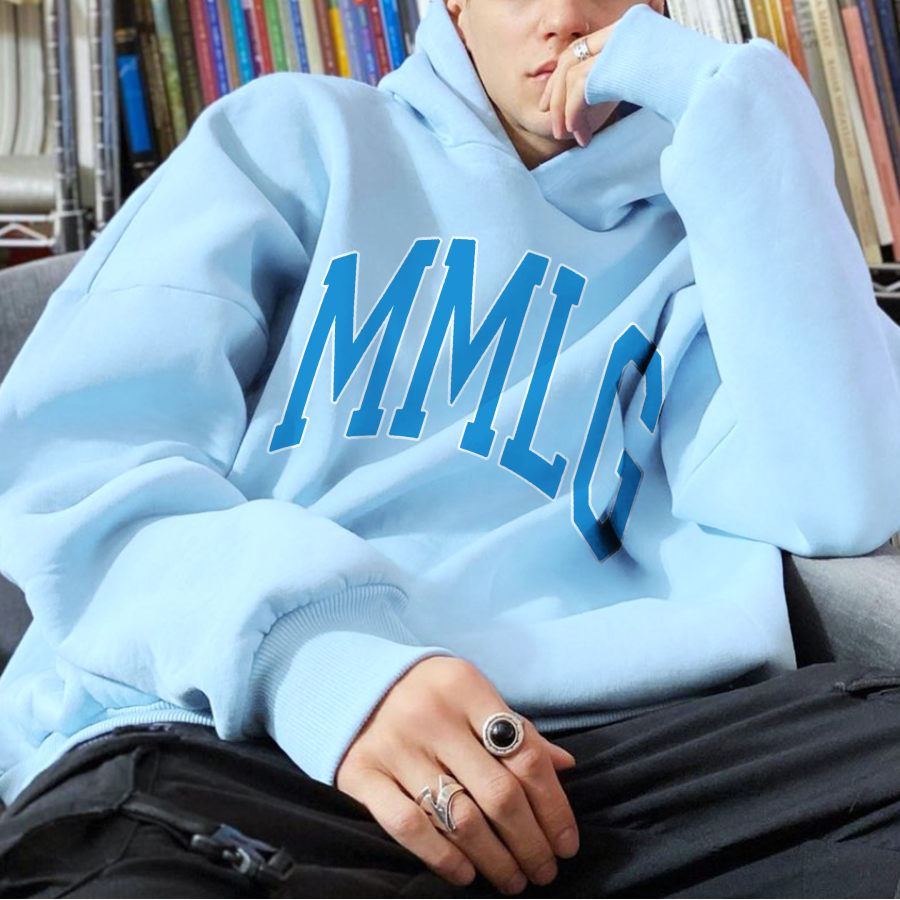 

Men's Oversized Casual Letter Print Hoodie