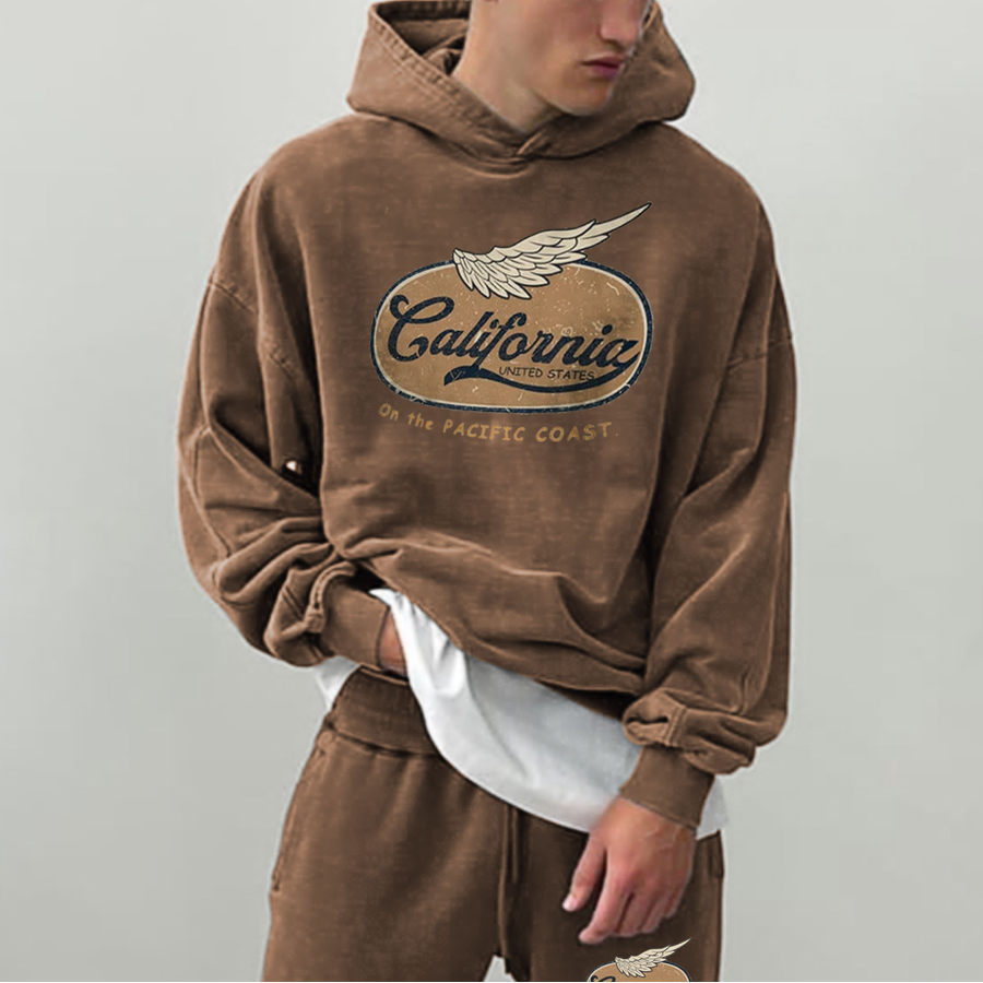 Retro Men's Califoria Casual Hoodie