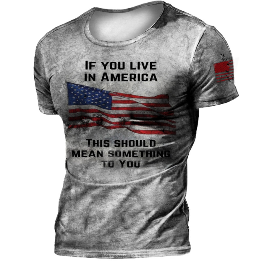 

Men's Vintage American Flag Short Sleeve T-Shirt
