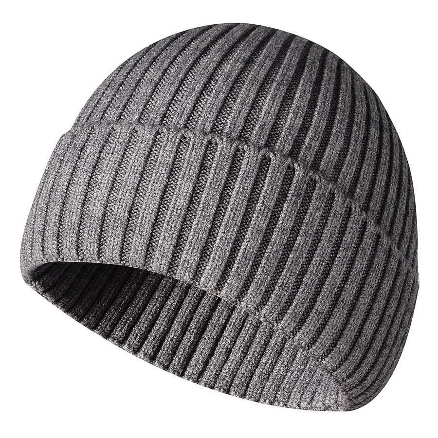 

Men's Casual Solid Color Thick Warm Woolen Cap