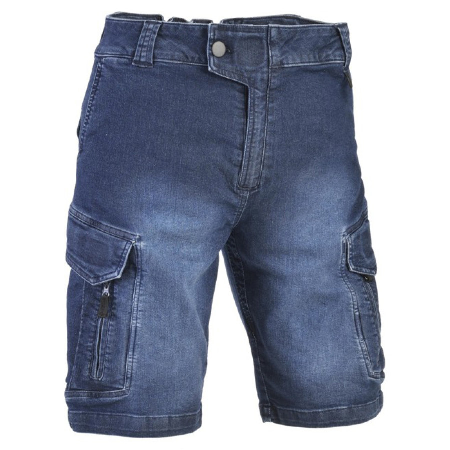 

Men's Outdoor Sports Multi-pocket Stretch Motorcycle Denim Shorts