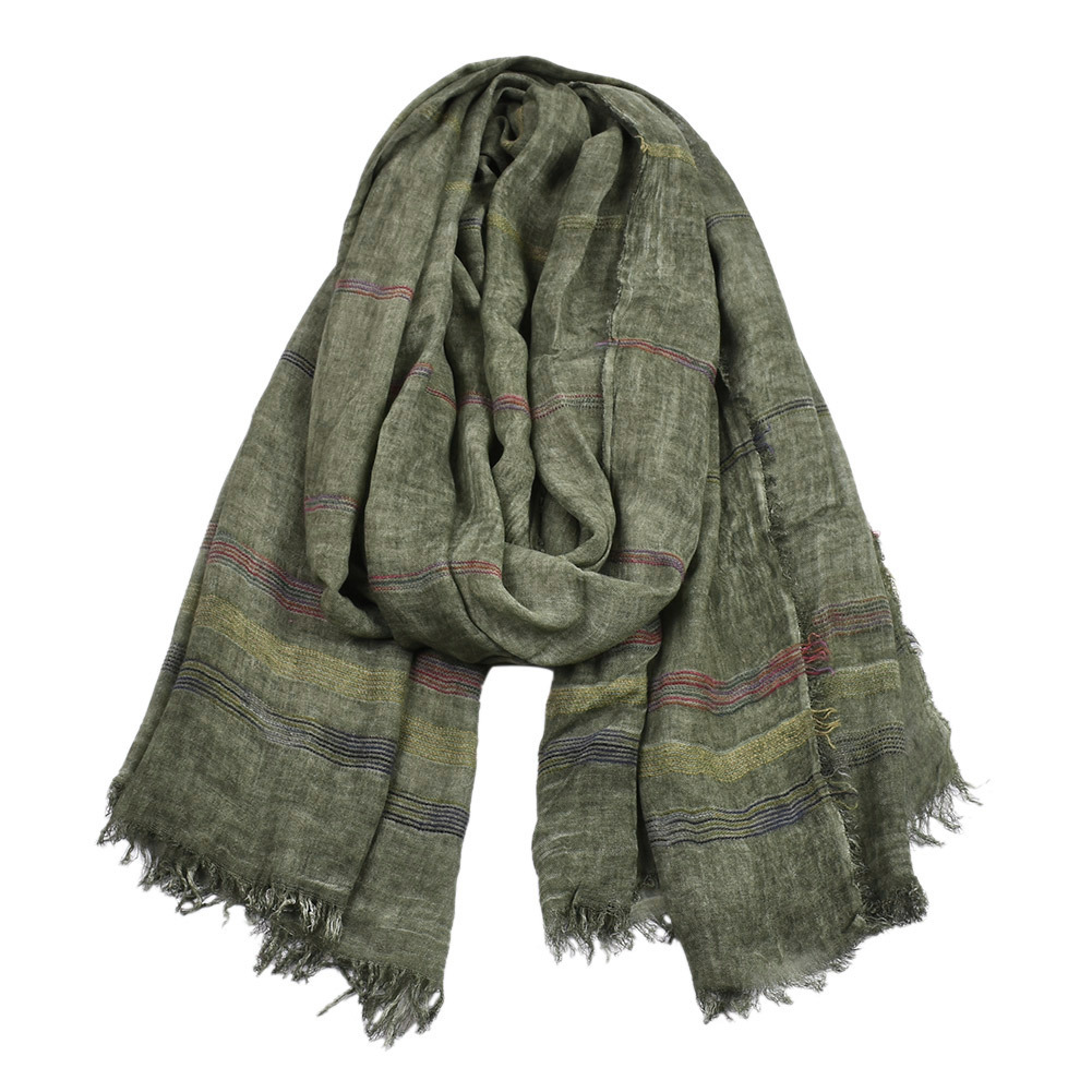 Men's Outdoor Cold And Chic Warm Cotton And Linen Scarf