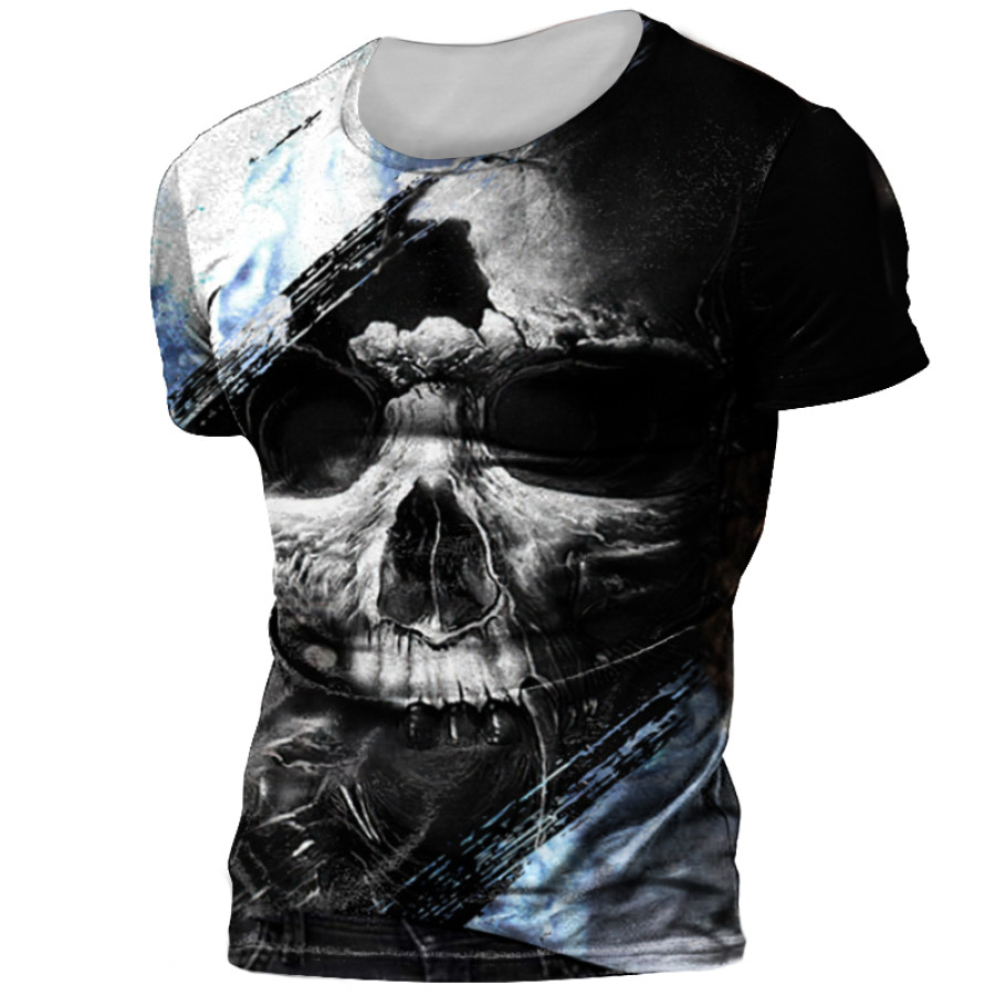

Men's Fashion Skull Print Short Sleeve T-shirt