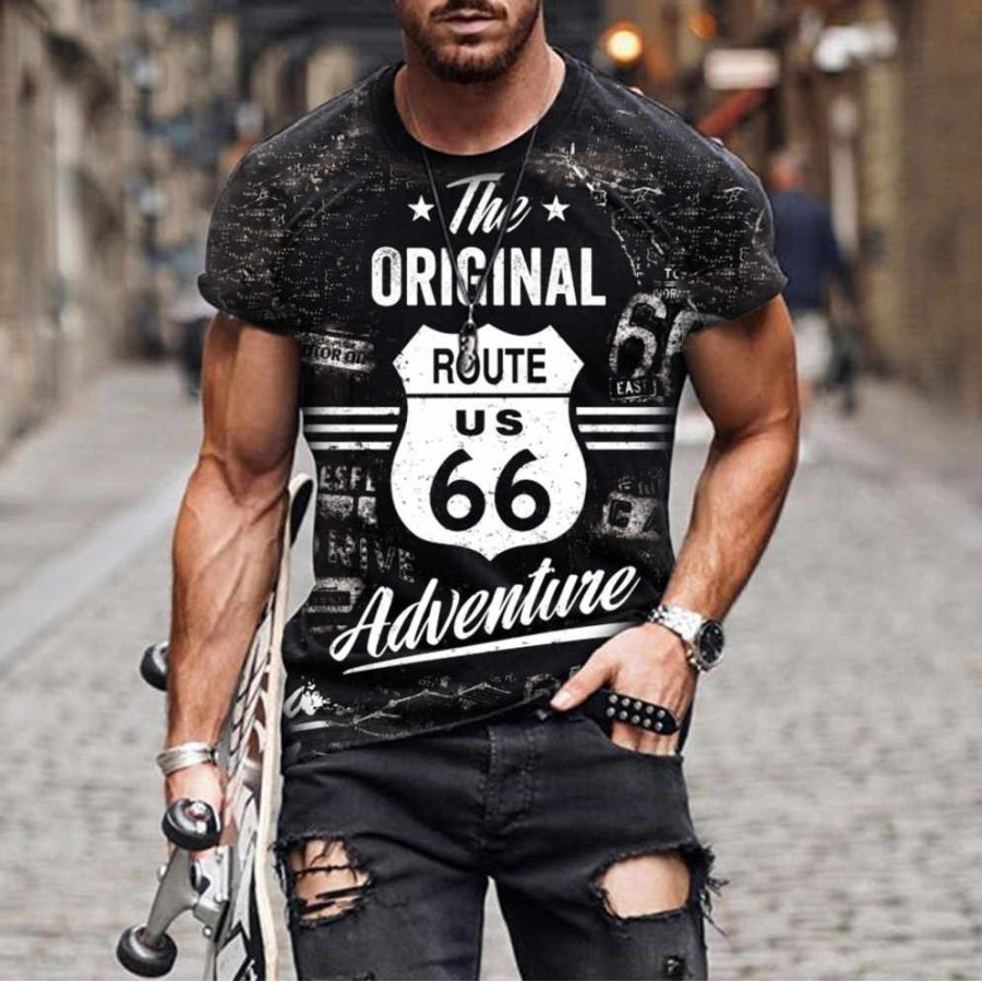 

Men's Fashion Message Print Loose Short Sleeve T-Shirt