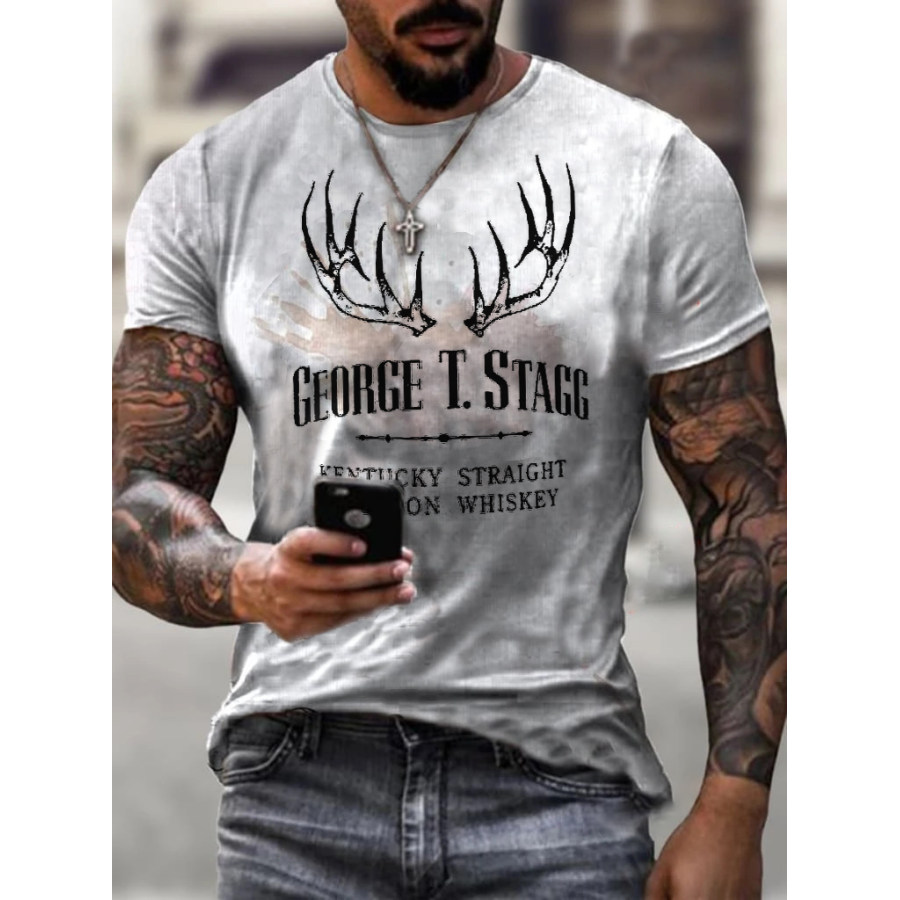 

Mens George T STAGG Bourbon Whiskey Print T-shirt