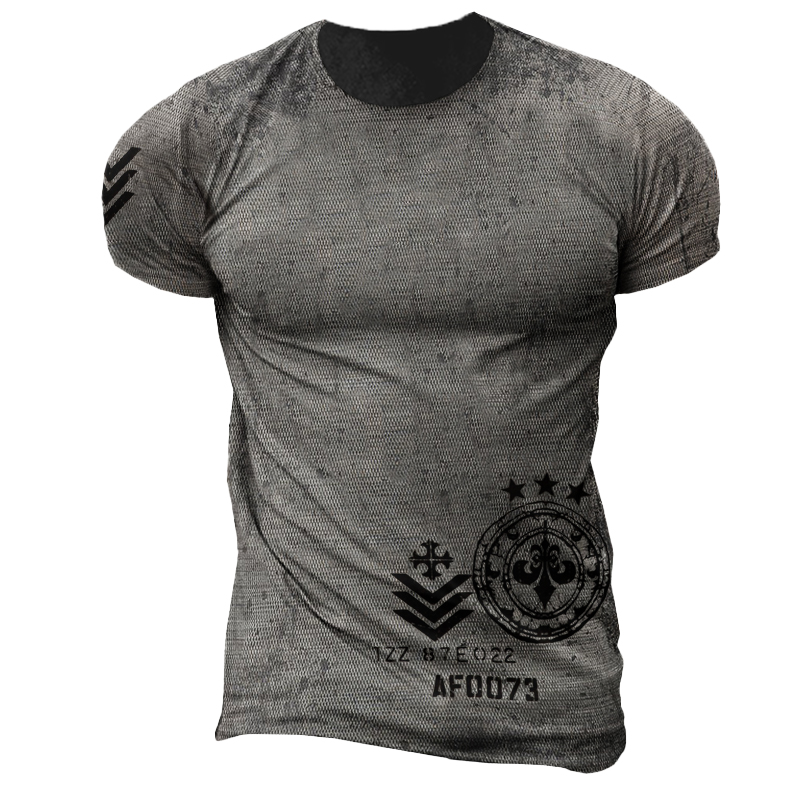 Outdoor Tactical Vintage Print Chic T-shirt