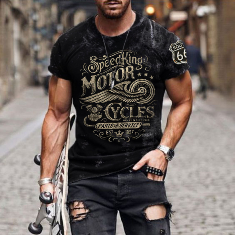 

Mens Motorcycle Association Printed Fashion Casual T-shirt