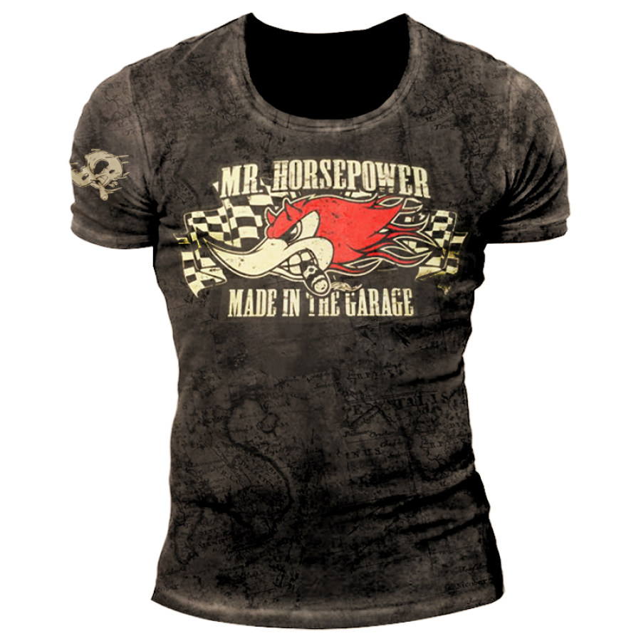 

Mr Horsepower Fashion Retro Short Sleeve Printed T-shirt