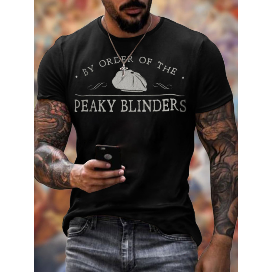 

Mens Retro Shelby Company Peaky Blinders Printed T-shirt
