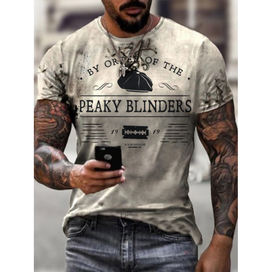 

Mens Retro Shelby Company Peaky Blinders Printed T-shirt