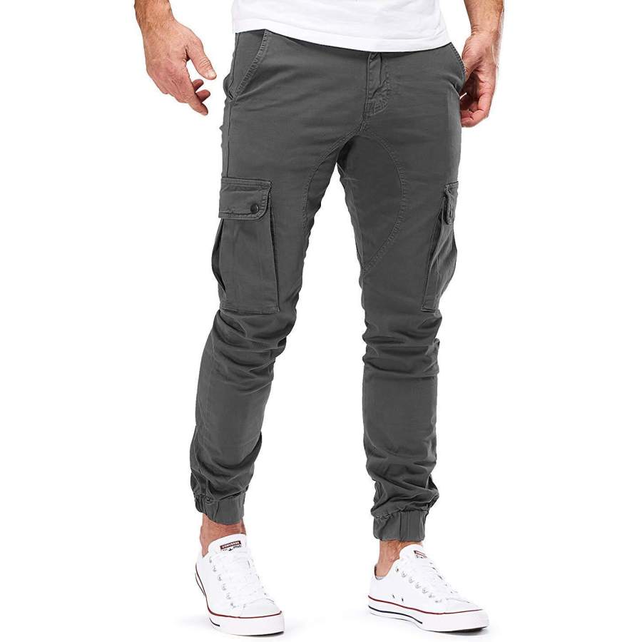 

Men's Woven Casual Pants Overalls Pocket Trousers