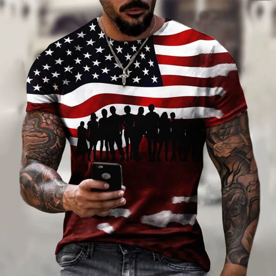 

Men's Vintage American Flag Short Sleeve T-Shirt