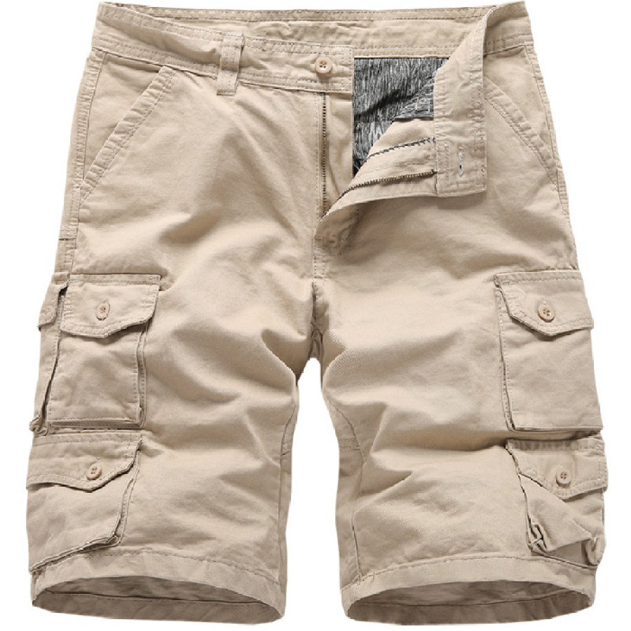 

Men's Outdoor Solid Color Multi-pocket Loose Cargo Shorts