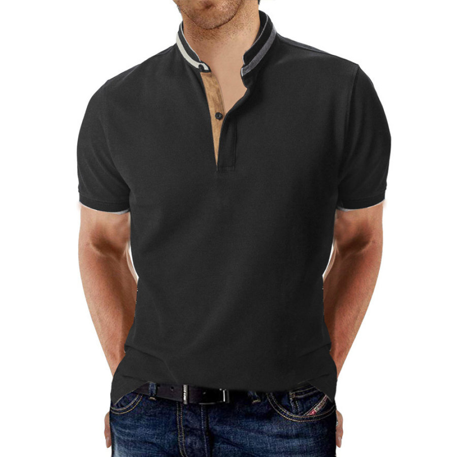 

Men's Fashion Casual Colorblock Polo Shirt