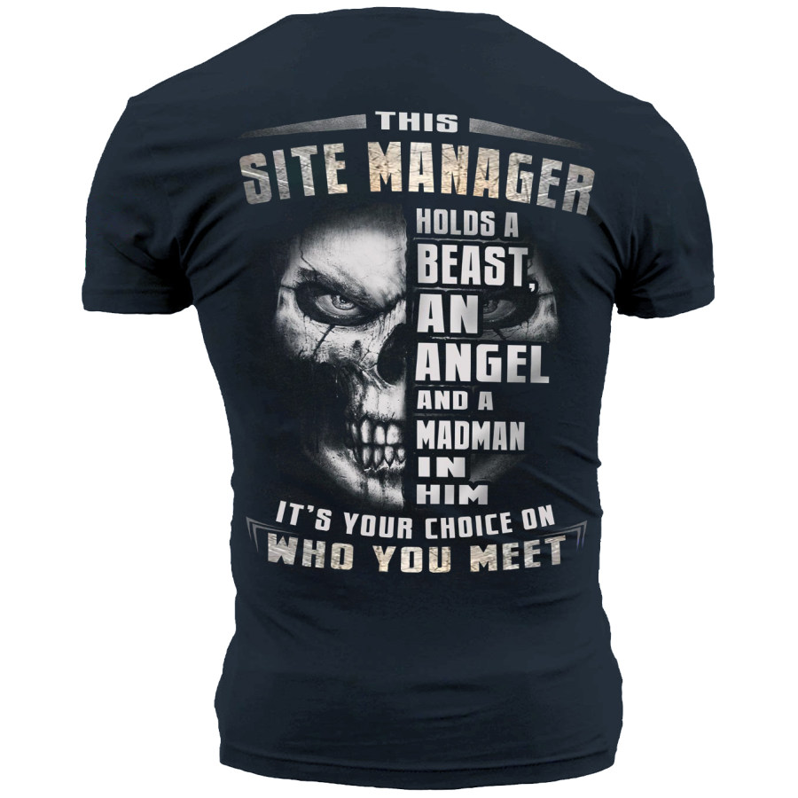 

Футболка «Этот менеджер сайта держит в себе зверя ангела и безумца это ваш выбор кого вы встретите»