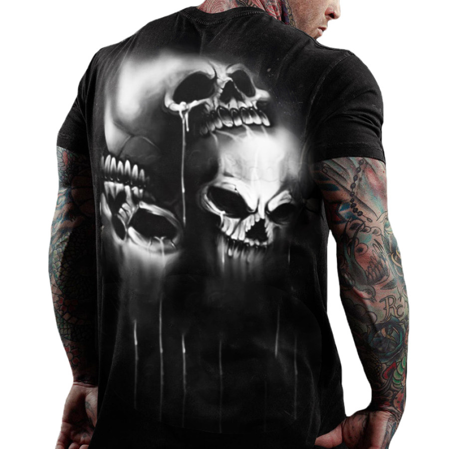 

Dark Skull Art Back Print T-Shirt