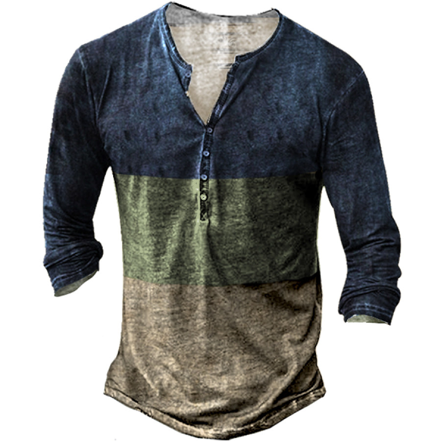 

Men's Outdoor Retro Color Matching Tactical Cotton T-Shirt