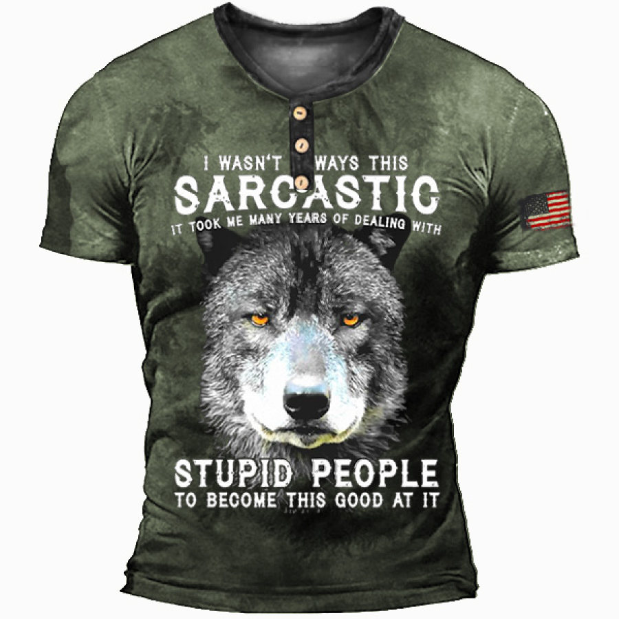 

I Wasn't Always This Sarcastic It Stupid People Men's Tactical Henry T-shirt