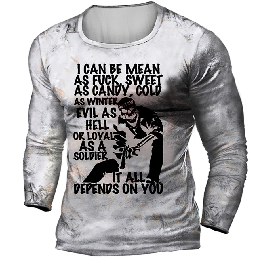 

T-shirt A Maniche Lunghe Da Uomo Outdoor It All Depends On You Skull