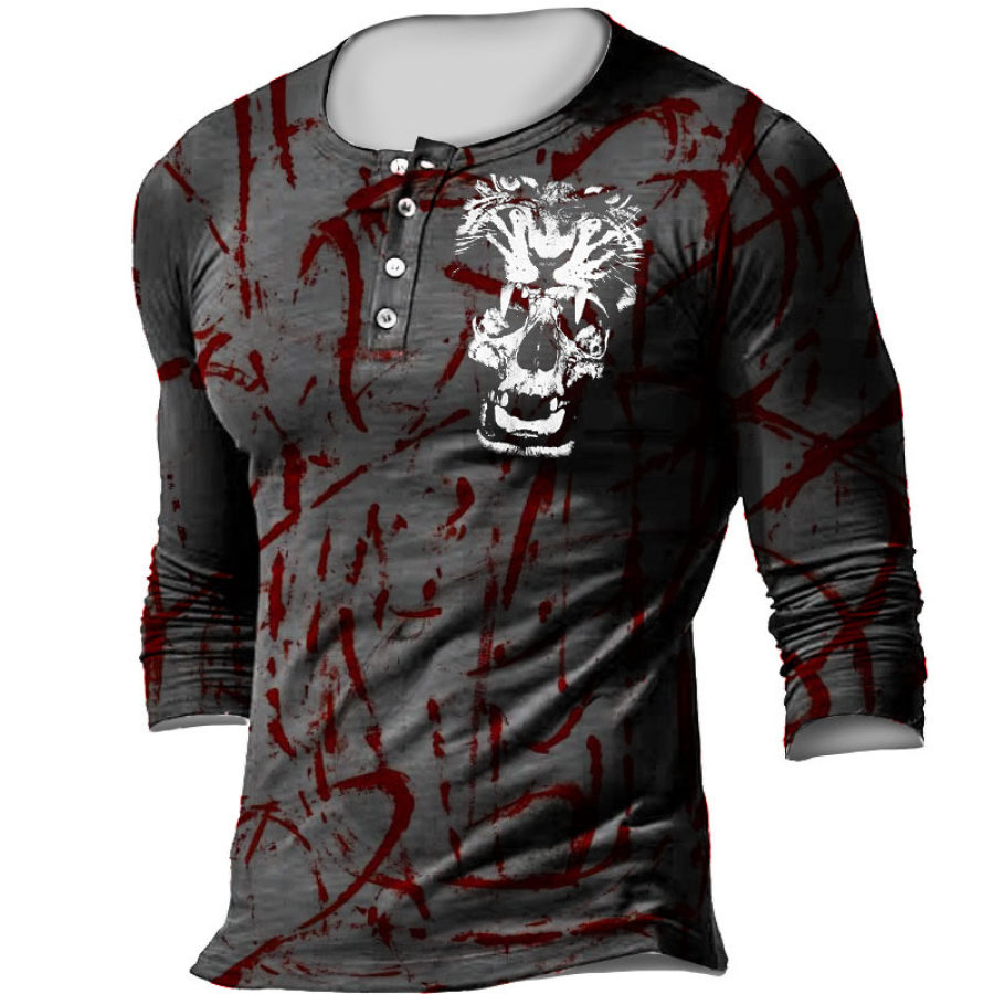 

Men's Rock Skull Print T Shirt