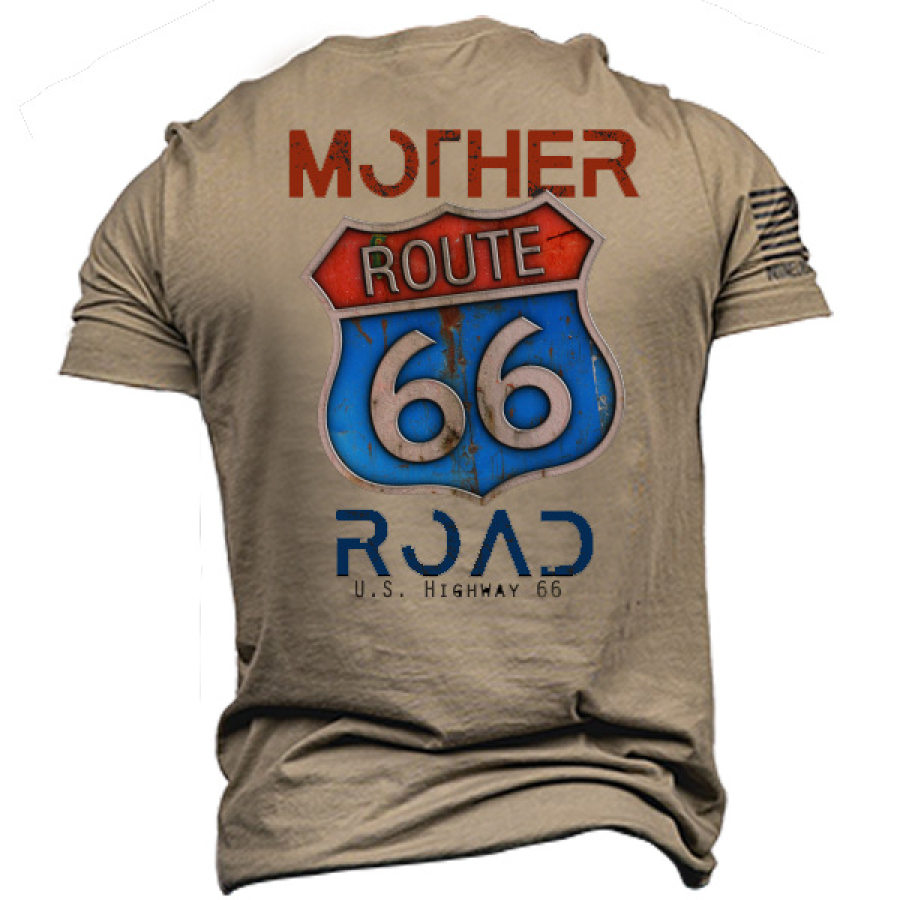 

Men's Outdoor Vintage Route 66 Cotton T-Shirt