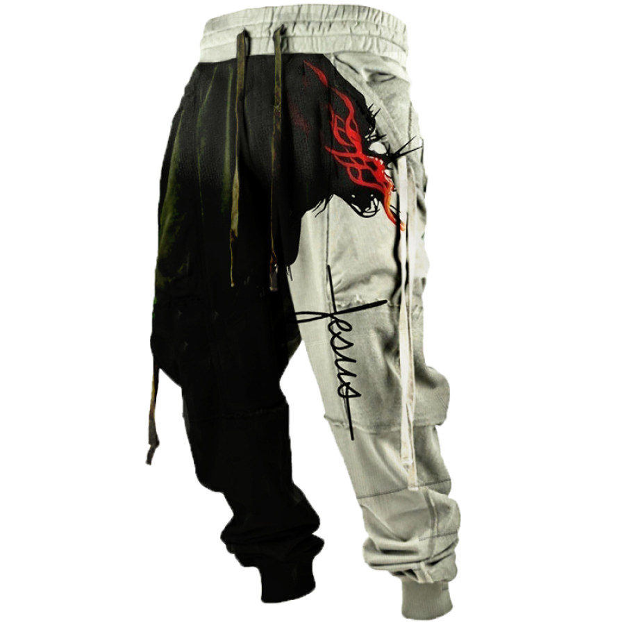 

Men's Outdoor Vintage Print Casual Trousers
