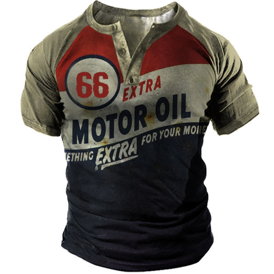 

Men's Outdoor Retro 66 Motor Oil Henley T-shirt