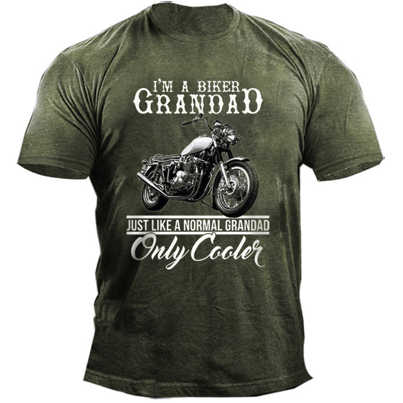 Men's Outdoor I'm A Chic Biker Grandad Motorcycle Cotton T-shirt