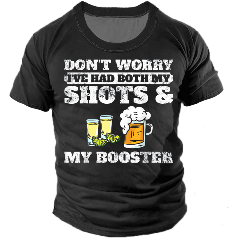 Don't Worry I've Had Chic Both My Shots And Booster Funny Vaccine Short Sleeve T-shirt