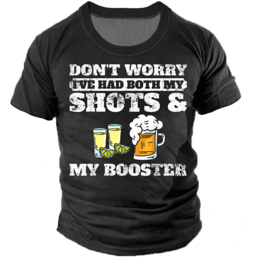 

Don't Worry I've Had Both My Shots And Booster Funny Vaccine Short Sleeve T-Shirt