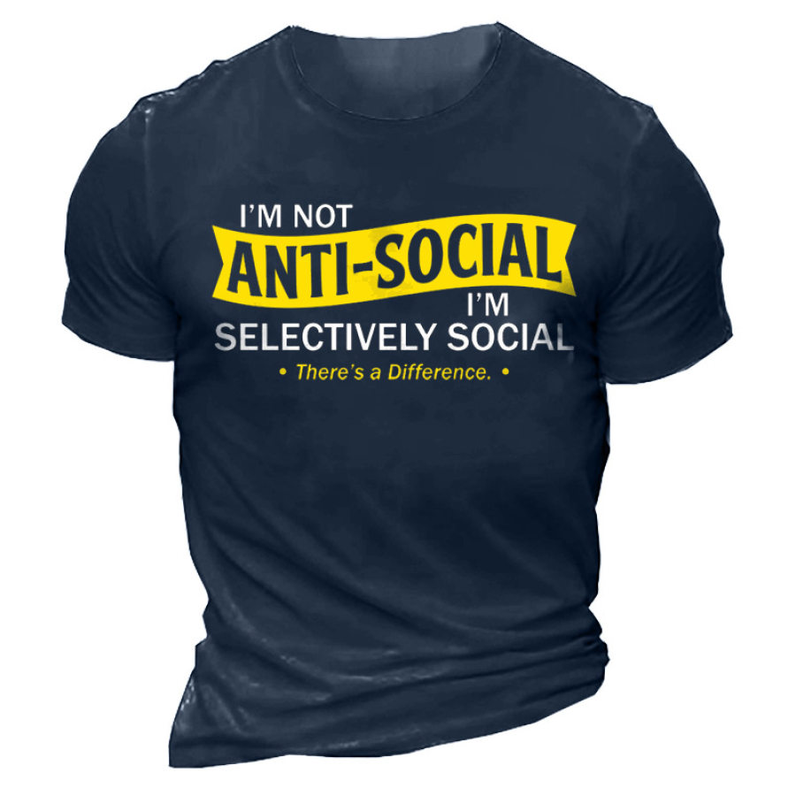 

I'm Not Anti-social Men's Short Sleeve T-Shirt