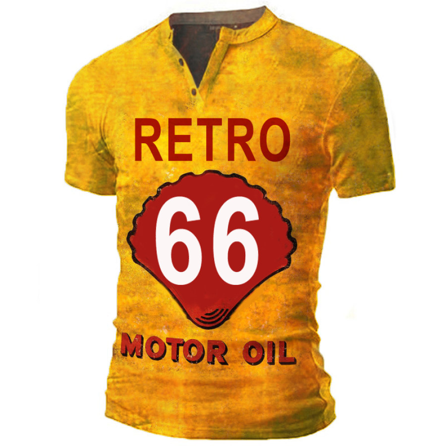 

Mens Retro Motorcycle Print Outdoor Casual T-shirt
