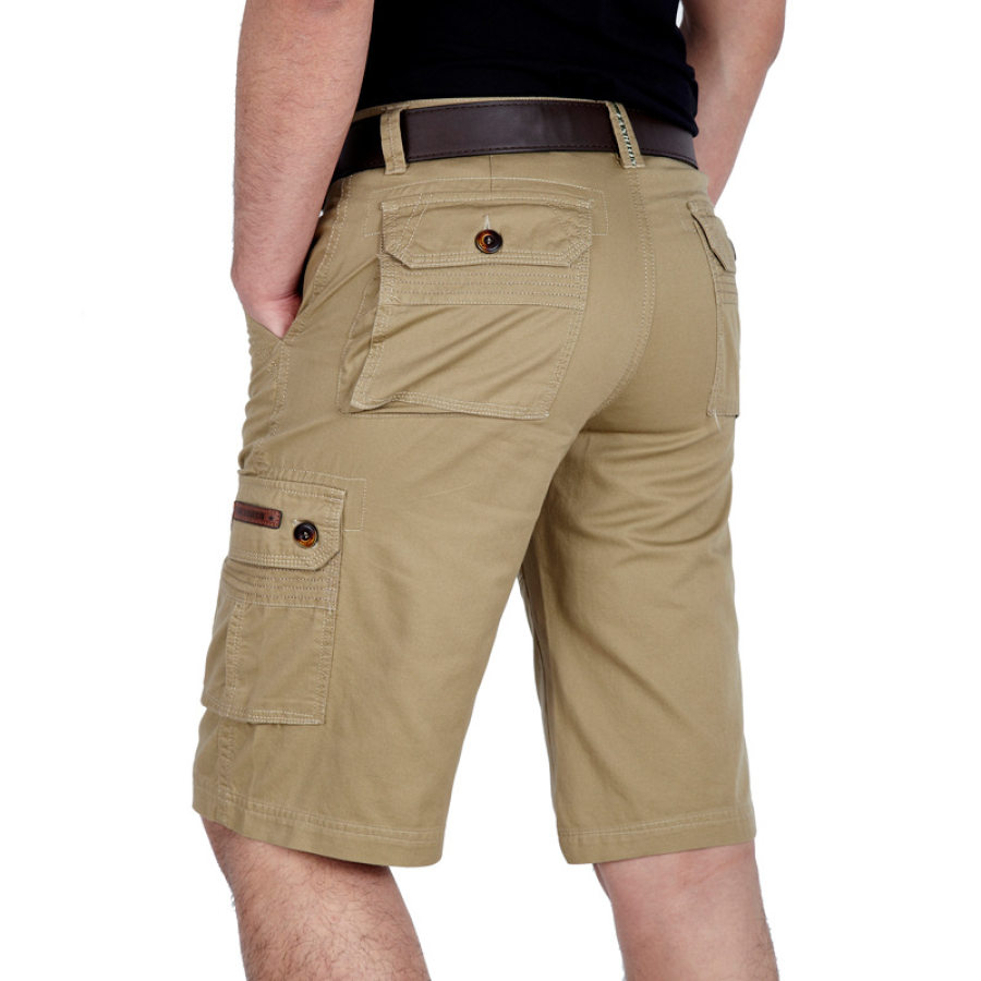 

Men's Multi Pocket Functional Cotton Overalls Shorts