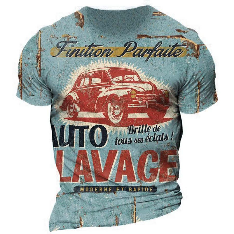 

Men's Outdoor Tactical Retro Gasoline Print T-Shirt