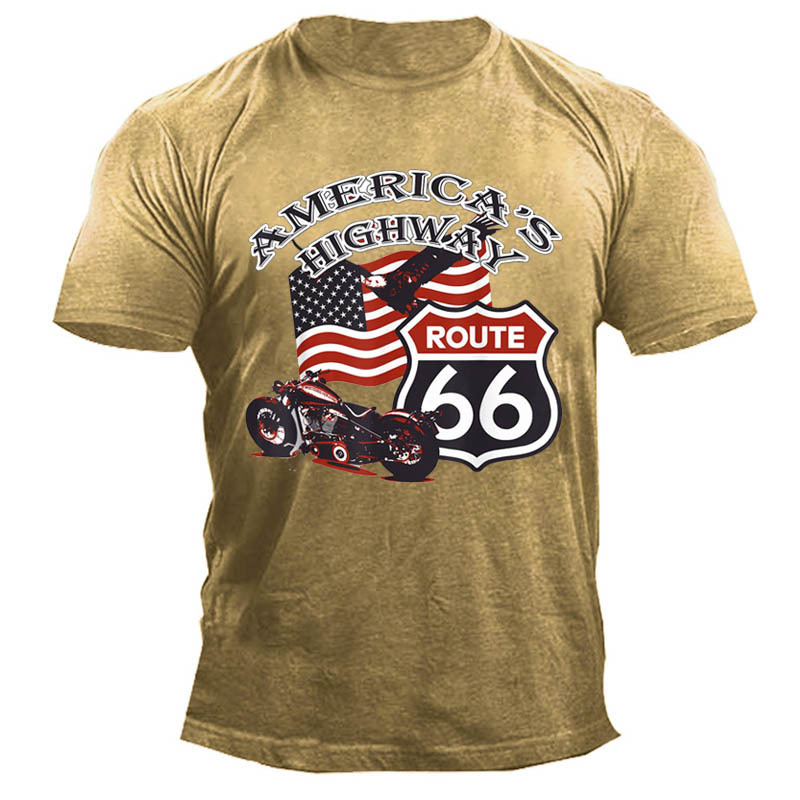 Men's Outdoor America's Highway Chic Road Cotton T-shirt