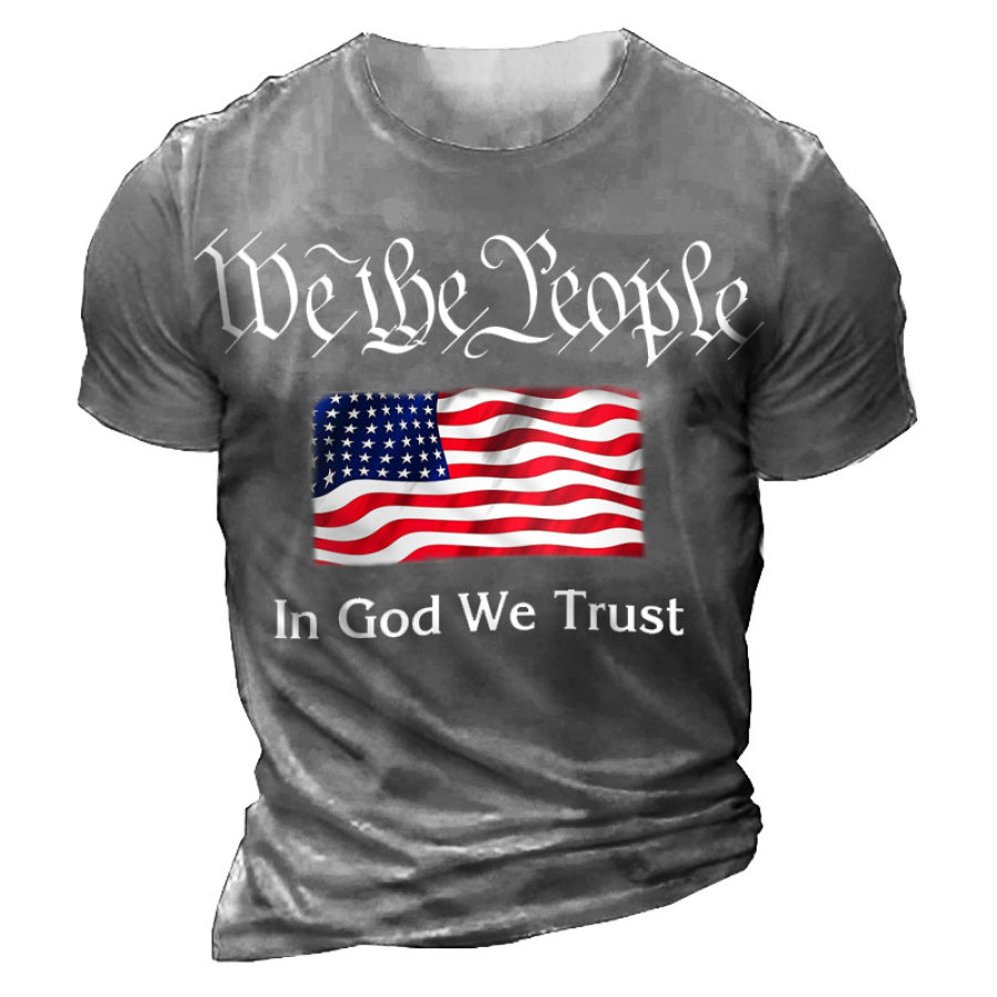 

In God We Trust American Flag Men's Cotton T-Shirt
