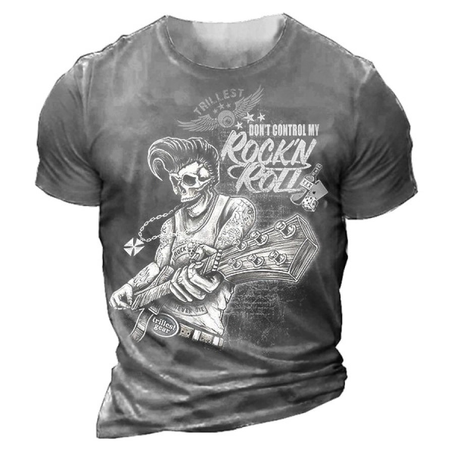 

Don't My Control My Rock'n Coll Men's Cotton Short Sleeve T-shirt