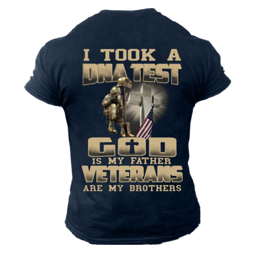 

I Took A DNA Test God Is My Father Vessels Are My Brothers Men's Cotton Printed T-shirt