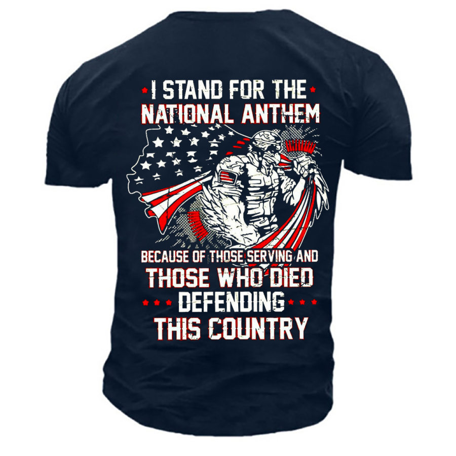

Men's Outdoor I Stand National Anthem This Country Cotton T-Shirt