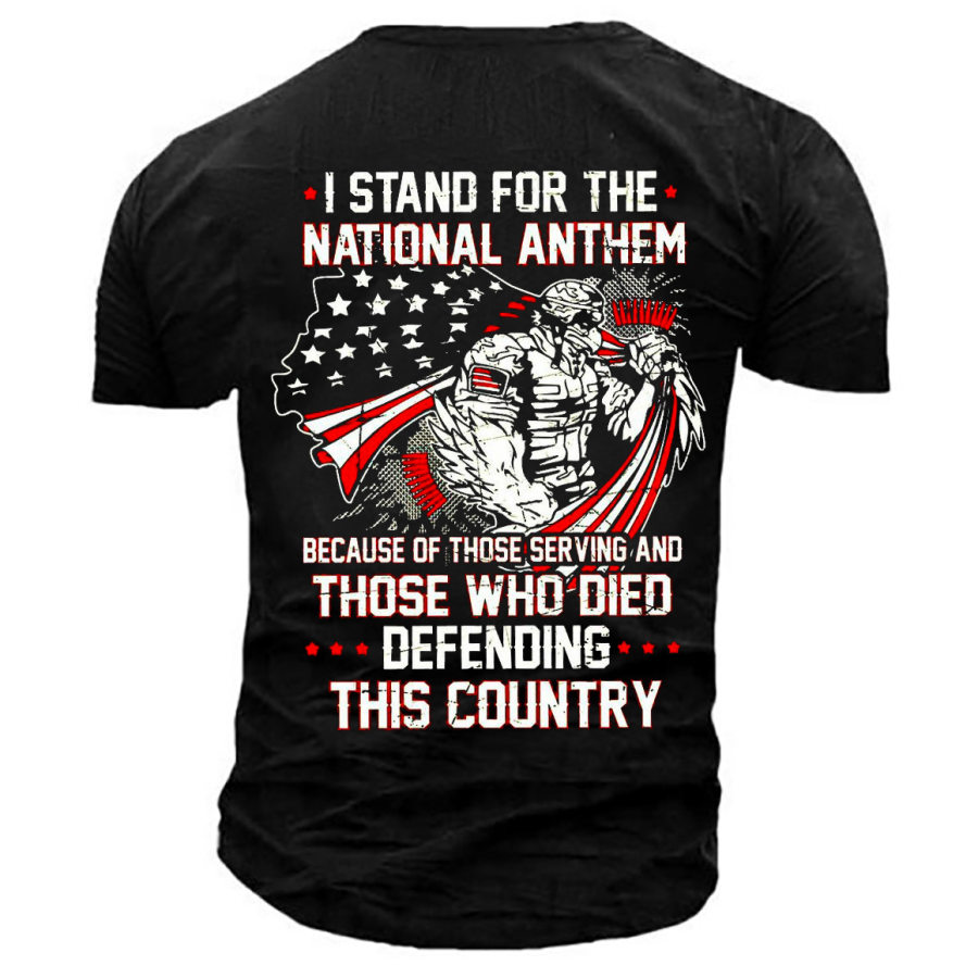 

Men's Outdoor I Stand National Anthem This Country Cotton T-Shirt