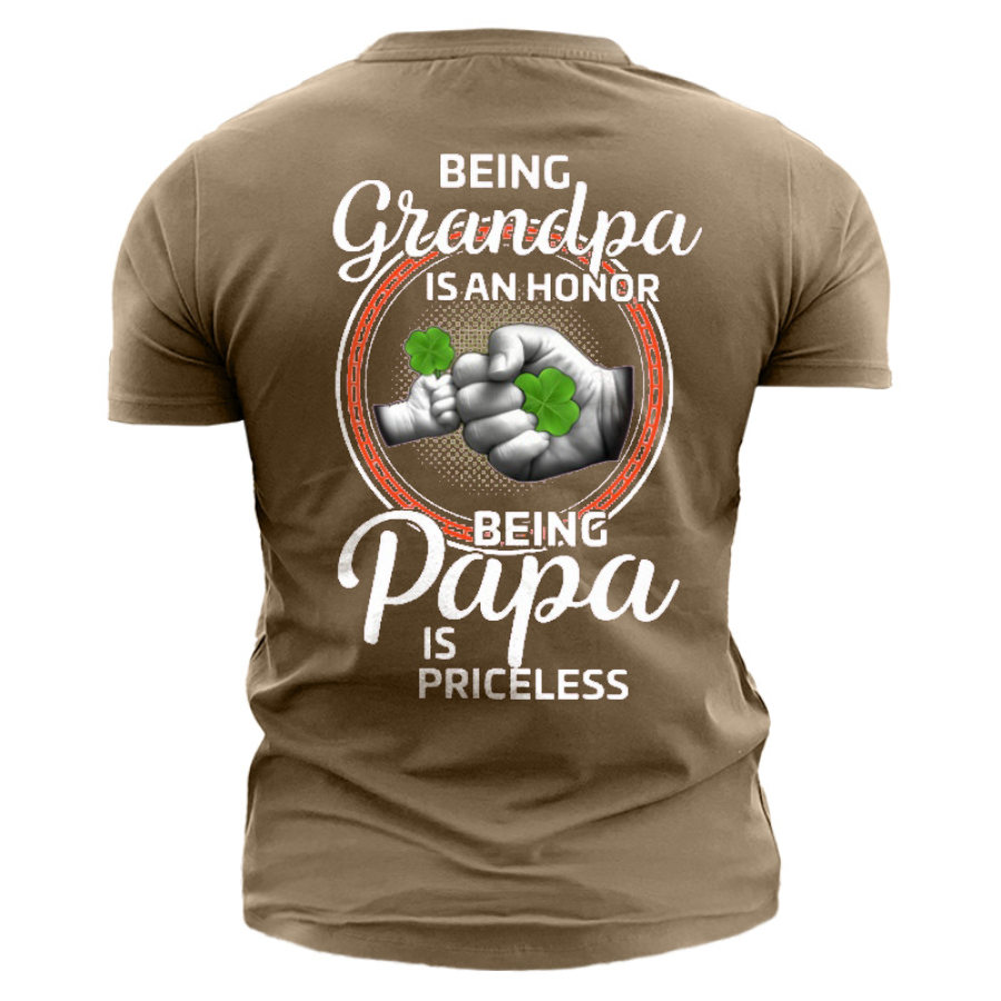 

Being Grandpa Is An Honor Men's Cotton Crew Neck T-Shirt