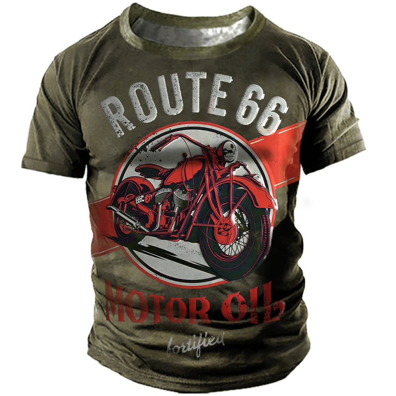 Men's Outdoor Vintage Route Chic 66 Motor Oil T-shirt